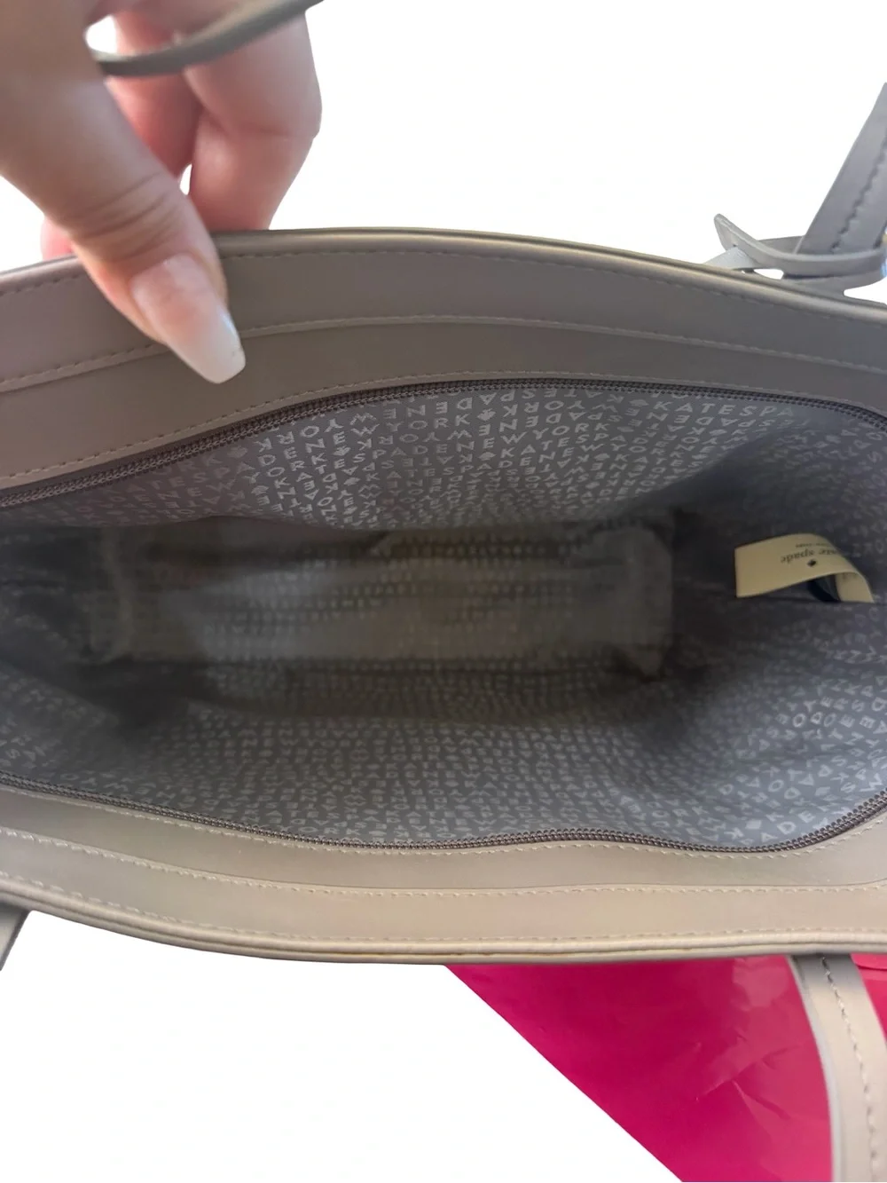 Kate Spade Karla Cityscape Gray Smooth Leather Tote Seton NWT $299